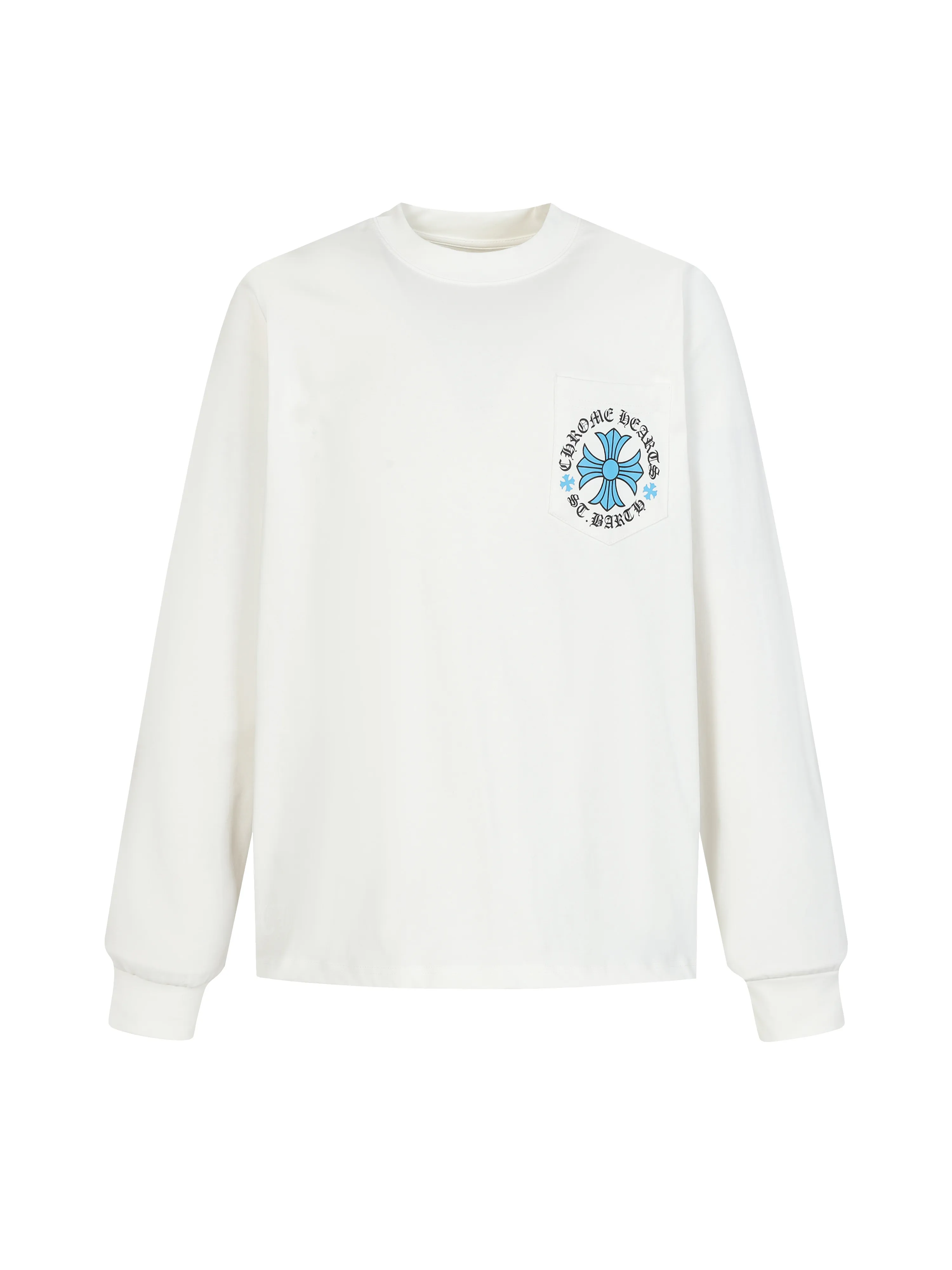 🅿️270 Come Hearts/Cro Hearts Limited Blue Cross Printed Long Sleeve, Autumn and Winter King! Chest pockets, high weight threads on collar and cuffs, custom woven and dyed 280g double yarn pure cotton fabric, washed anti-counterfeiting tags and other accessories are all correct versions, super conspicuous, super pretty, super stylish, same style for men and women! The overall upper body highlights fashion and individuality, and it is a recommended T-shirt for couples to wear together!! Color: black/white Size: XS-L